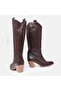 Large size women's cowboy boot 41-42-43-44 coffee skin - 7