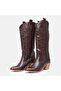 Large size women's cowboy boot 41-42-43-44 coffee skin - 3