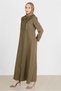Shiny Fabric Detail Zippered Coat 10535 - 2