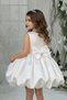 Balloon Skirt Girl Child Baby Evening Dress Satin Off White Dress - 2