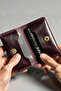 Genuine Leather Card Holder Purple Xfoldx Slim Business Card Holder Mini Wallet Handmade Gift - 2