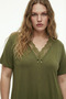 Bamboo Fabric Lace Collar Detailed Oversized Flared Dress - 2