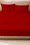 Elastic Fitted Sheet 100% Cotton Oeko-Tex ®   Certified (Made from Duvet Cover Fabric) 57 Tel Kırmızı - 2