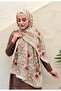 Tulip Pattern Aqua Cotton Shawl - 3