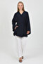 Natural Viscose Fabric Women's Kimono with Pockets and Belt 1168 – Collarless, Lightweight, Flowy, Summer Model - 3
