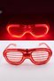 Led Lighted Shutter Glasses 3 Modes Neon Strip Party Glasses Red - 4