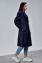 Rosalia Navy Blue Regular Fit Double-Breasted Cashmere Coat - 8