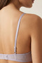 Adjustable Strap Underwire Non-Cup Brode Lace Women's Bra Set Gray - 3