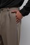 Beige Relax Fit Baggy Pleated Men's Trousers - 3
