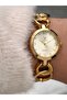 Gold Yellow Cuff Stone Luxury Women's Wristwatch - 3