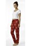 Women's Pajama Bottoms Red Winter New Year Silky - Touch