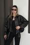 İçi Kürklü O Oversized Women's Leather Jacket Coat - 2