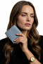 Genuine Leather Ice Blue Card Holder - Slim and Stylish Design