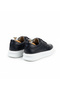 GENUINE LEATHER DARK BLUE DAILY EVA SOLE MEN'S SHOES - 4