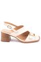Polmier Genuine Leather Comfort Orthopedic Women's Sandals Beige - 2