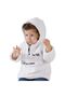 Baby Girl White Half Zipper Warm Breathable Hooded Wellsoft Soft Fleece Sweater - 5
