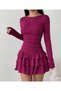Women's Skirt Tiered Ruffled Stretch Fabric Viscose Mini Dress - 6