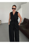 Black Miranda Fabric Vest and Trousers Set - 8456 - 7