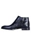 116 Black 100% Leather Men's Boat Shoes - 3