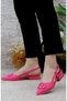 Feles 01-902 V Buckle Women's Ballerina Shoes PINK