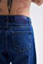 Men's Relaxed Baggy Jeans Dark Blue - 5