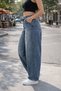 Vintage Washed Casual Baggy Jean Pants - High Waist Skater Denim C615-Blue - 8