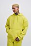 Men's Oversized Basic Hooded Sweatshirt Neon Yellow