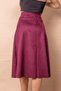 Lightweight Lycra Suede Fabric High Waist Kilos Long Skirt-Burgundy - 8