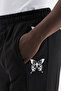 Men's Butterfly Printed Organic Cotton Oversize Black Sweatpants - 4
