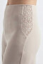 Audrey |   Lace Trimmed High Waist Palazzo Trousers - Beige - 2