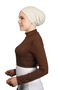 Long Sleeve Turtleneck Throated Lycra Combed Cotton Women's Half Body - Chocolate - 3