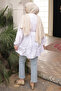 Ecru Skirt Layered Ruffled Tunic - 5