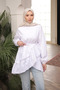 Ecru Skirt Layered Ruffled Tunic
