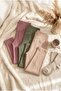 Women's Beige Khaki Plum 3-Pack High Waist Casual Tights Dalgıç Corded Fabric
