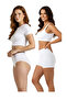 Women's 6-Pack White Heart High-Waisted 100% Cotton Brief + Shorts Set - 6