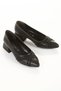 Women's Black Faux Leather Skin Pointed Toe Short Thick Heeled Stylish Stone Detailed Stiletto - 4