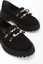 Women's Black Suede Stylish Bow Detailed Comfortable Loafer Shoes - 3