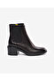 Women's Black Genuine Leather Heeled Boots 5K2Db35332