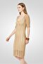 Women Crochet Mini Dress, Beige - 4