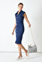 Women's Gray Canvas Straw Look Shoulder Bag with Strap - 5