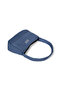 Women's Denim Blue Baguette Hand and Shoulder Bag with Writing on the Front - 3