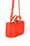 Women's Orange Mini Size Faux Leather Strap Hand and Shoulder Bag - 3