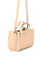 Women's Cream Mini Size Faux Leather Hand and Shoulder Bag with Strap - 3