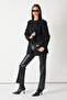 Women's Black Buckle Leather Look Strap Shoulder Bag - 2