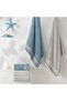 Art Pure Cotton Cotton Turkish Bath Set Gray Blue - 2