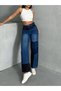 Two-tone flared jeans