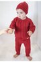 Knitwear Unisex Double-Breasted Hair Braid 3-Piece Set Red - 3