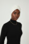 Ribbed Cream Sponge Ready-To-Wear Turban Hijab with Bands (Front and Back Bands) Pool Cap - 2