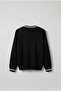 Men's V-Neck Oversize Contrast Detailed Sweater Black - 2