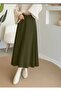 Women's Puff Scuba Khaki Hijab Flared Skirt